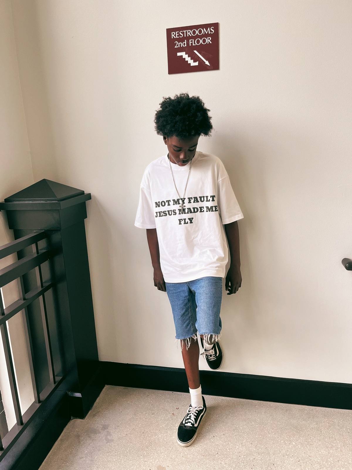 White "NOT MY FAULT" Tee